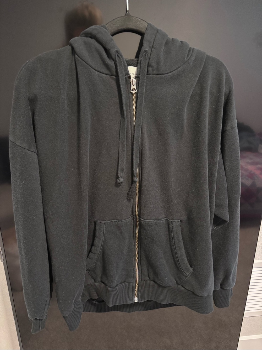 Black Women’s Full-Zip Hoodie Sweatshirt Jegging Fit Medium
